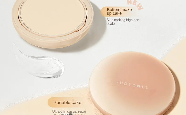 Judydoll Transparent Beige Compact Powder Oil Control & Makeup Matte Finishing Long Lasting Pressed Powder Soft Focus Foundation