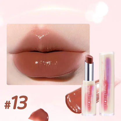 Judydoll Water Gloss Mirror Lipstick Crystal Jelly Lip Gloss Moisturizing Long Lasting Solid Lip Stick Nude Lip Tint Makeup