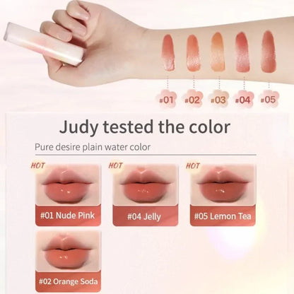 Judydoll Water Gloss Mirror Lipstick Crystal Jelly Lip Gloss Moisturizing Long Lasting Solid Lip Stick Nude Lip Tint Makeup