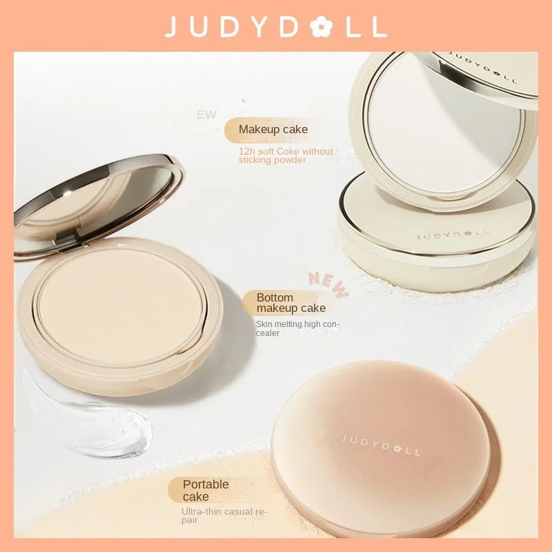 Judydoll Transparent Beige Compact Powder Oil Control & Makeup Matte Finishing Long Lasting Pressed Powder Soft Focus Foundation